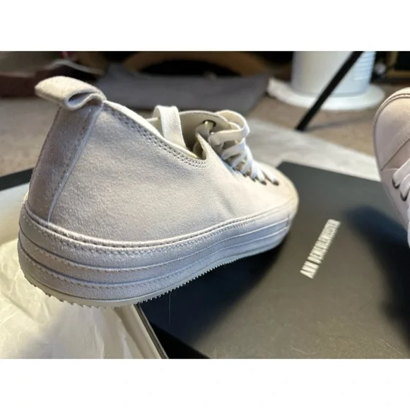 Ann Demeulemeester scamosciato blanco low top sneaker EU 40
